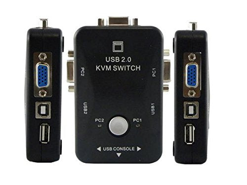 BOXNUBE 2 Port USB 2.0 KVM Switch Box with 2 KVM Cables to Control up to 2 Computers for Computer Sharing Video Mouse Keyboard Monitor BOXNUBE 2 Port USB 2.0 KVM Switch Box with 2 KVM Cables to Control up to 2 Computers for Computer Sharing Video Mouse Keyboard Monitor